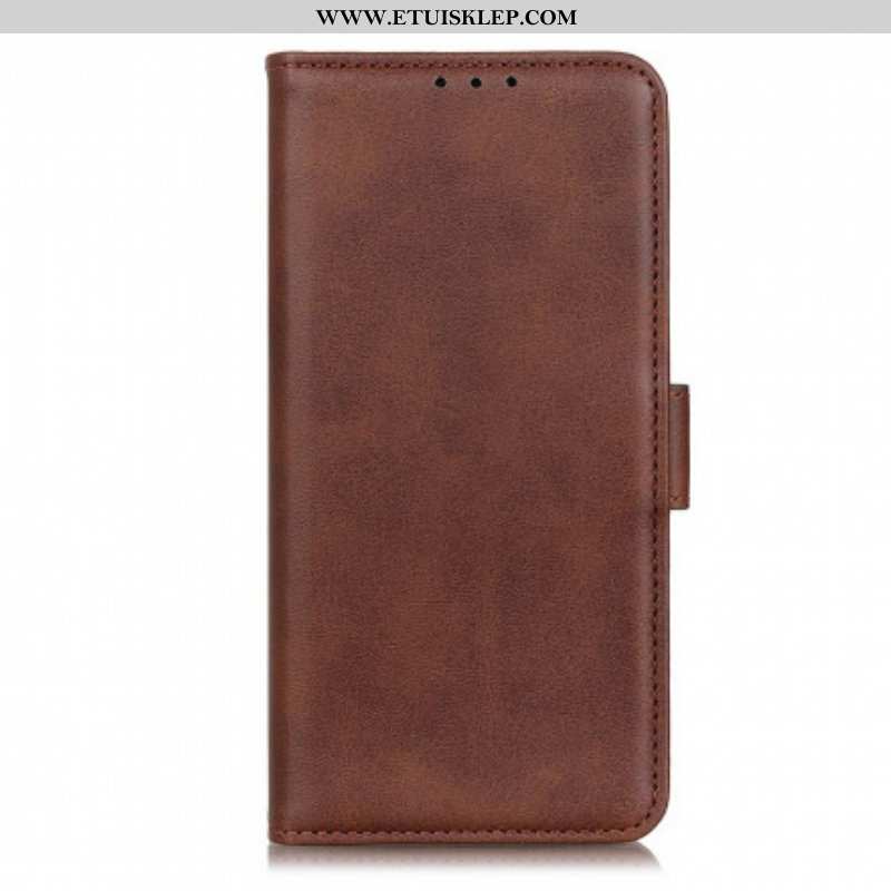 Skórzany Futerał do Realme 8 5G Etui Folio Podwójna Klapa